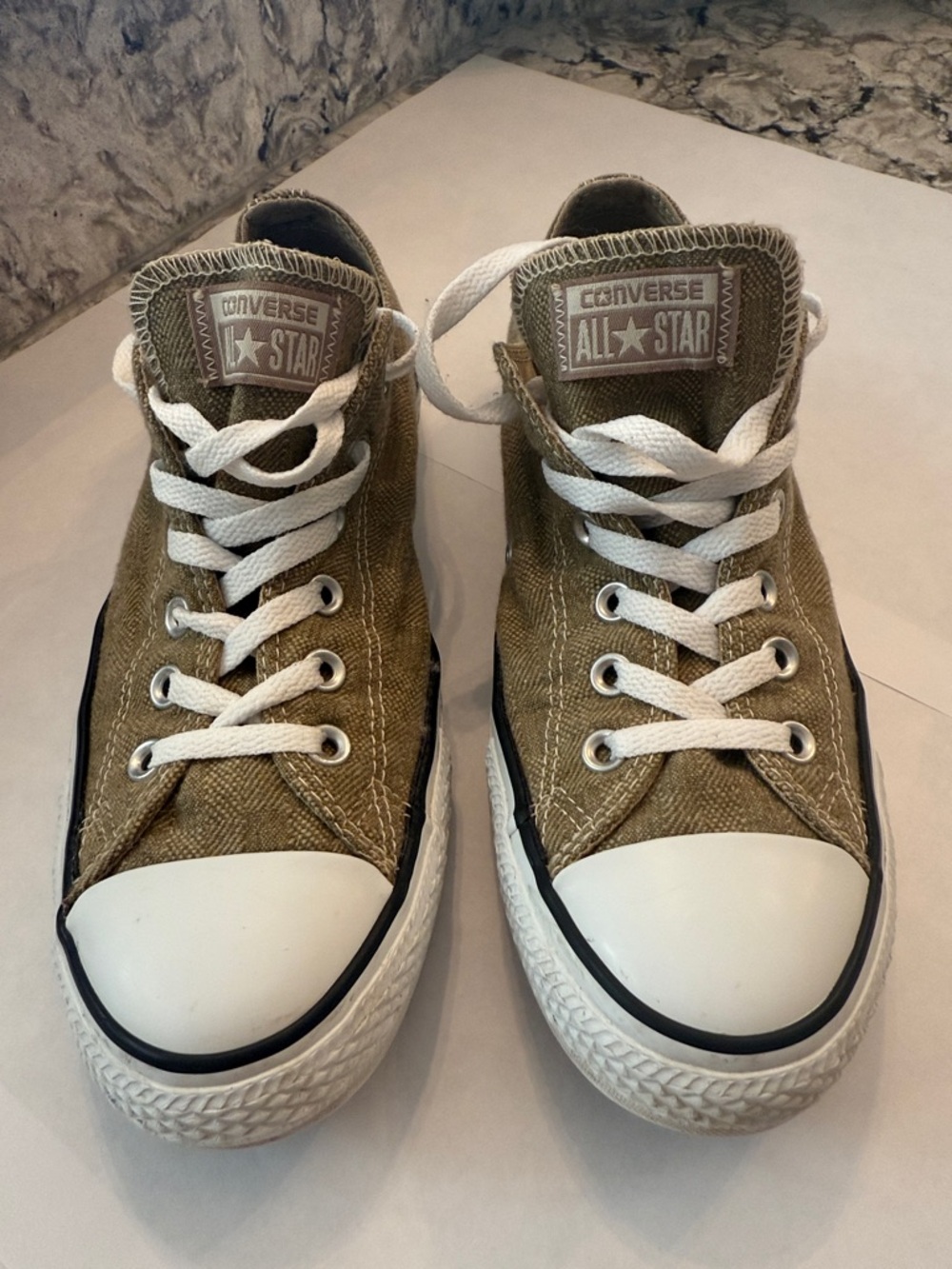 Converse Chuck Taylor All Star Low Top Olive Green Washed Canvas Sneakers W10 M8